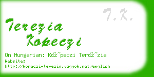 terezia kopeczi business card